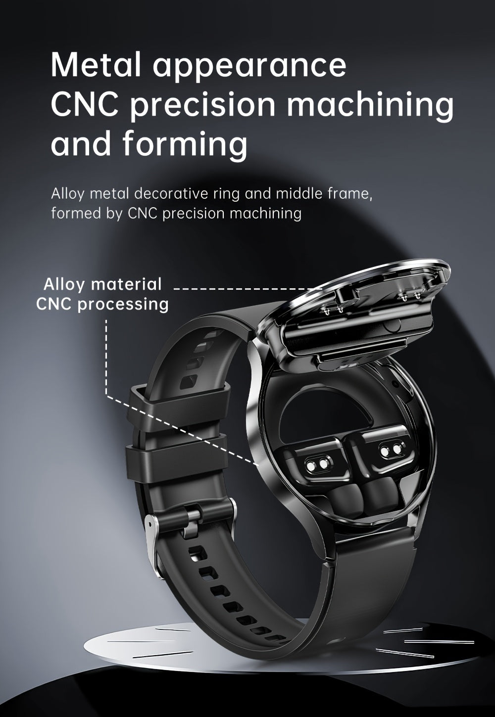 Men's Fashion Smart Watch & Earphones 2-in-1 | 1.39-inch HD Full Touch Screen | Wireless Calling, NFC, Multiple Sports Modes | Fitness Tracker with Built-in Headphones My Store