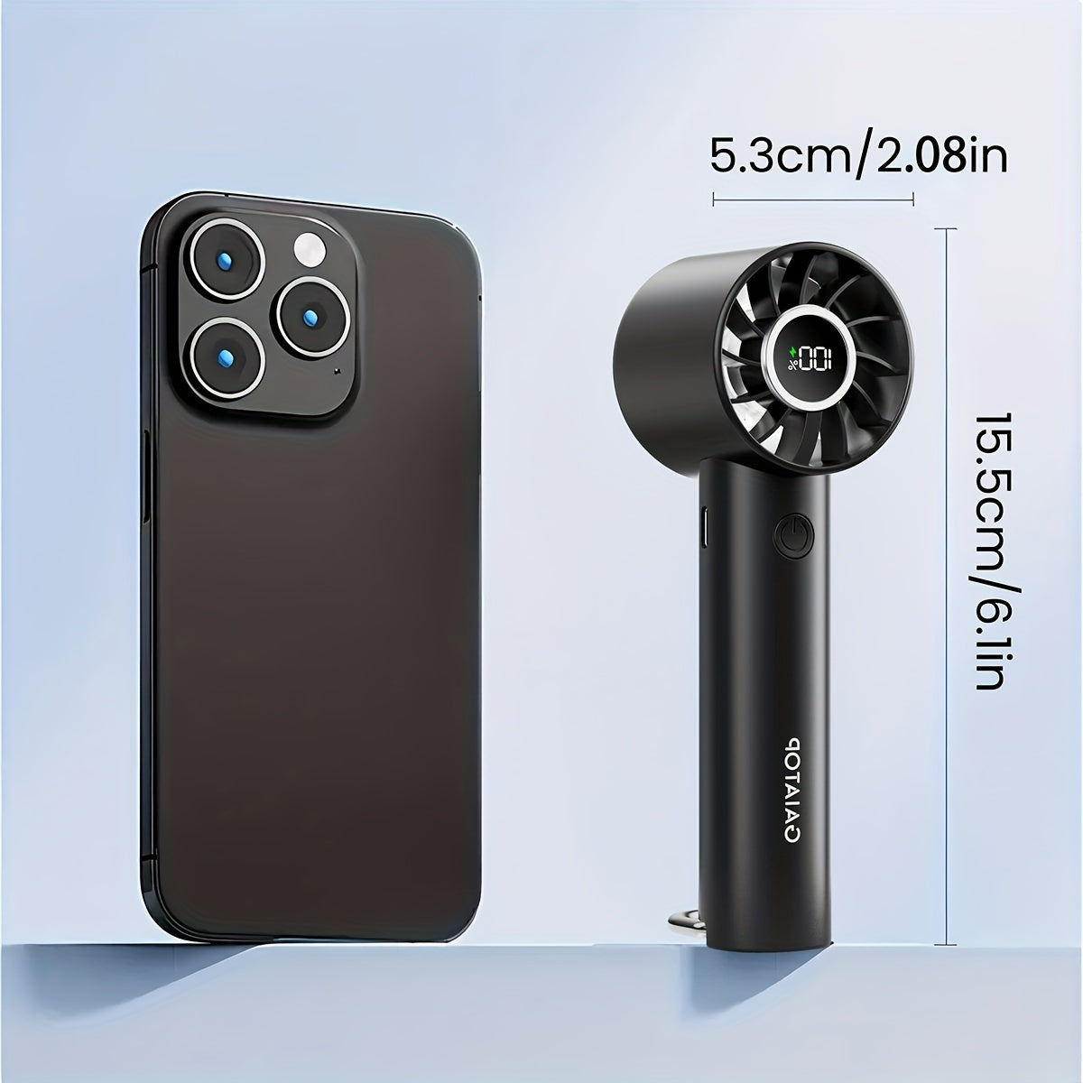 Gaiatop Compact Mini Fan – USB Rechargeable with LED Screen & Flashlight, 3 Speed Settings, Portable Personal Fan for Travel & Outdoor Use My Store