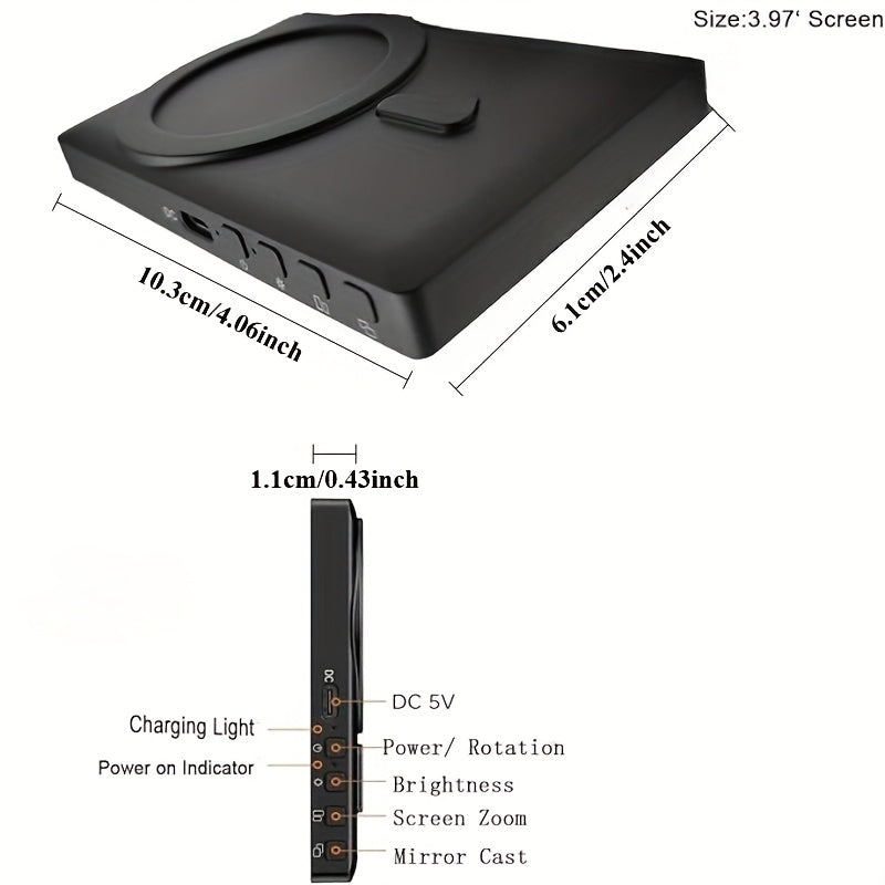 Wireless Selfie Monitor for iPhone & Android - Use Rear Camera for Vlogging/Live Streaming