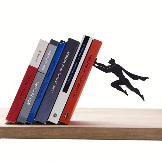 Floating Metal Bookshelf with Silhouette Design – Modern Clamp-On Iron Book Storage & Decor | Lacquered Finish