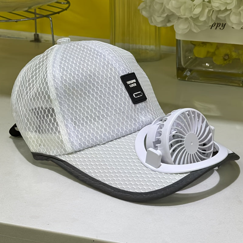 Summer Cooling Hat – USB Rechargeable Fan Cap for Outdoor Travel