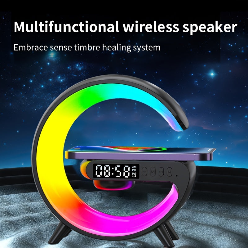 VIKEFON G6 Fast Charge Wireless Speaker – RGB Light, Alarm Clock, USB Powered, Compatible with All Mobile Phones