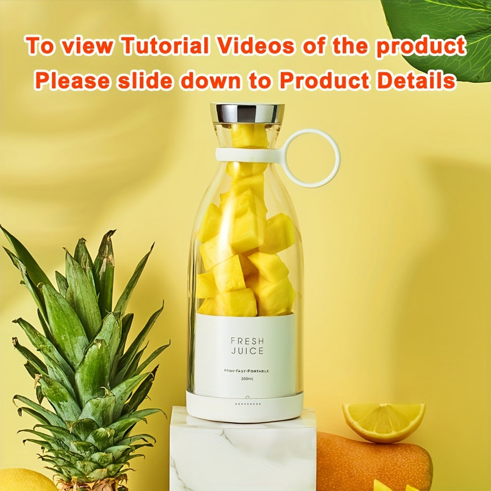 350ml Portable Wireless Mini Fruit Blender Juicer – USB Rechargeable & Travel-Friendly