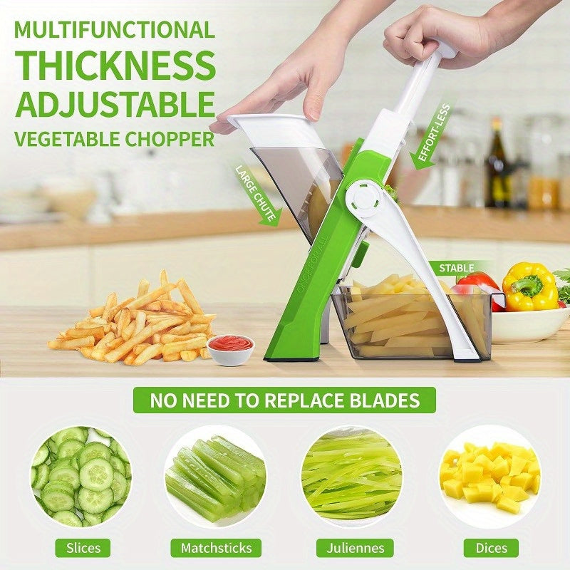 bedee 4-in-1 Manual Vegetable Slicer & Fruit Cutter – Stainless Steel Blades, No Electricity Needed