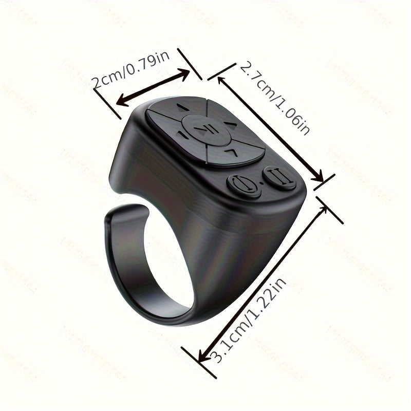 Multi-Functional Ring Controller – Wireless Page Turner, Portable Photo Shutter & App-Controlled Remote for Mobile Phones & Tablets (Android/iPhone)