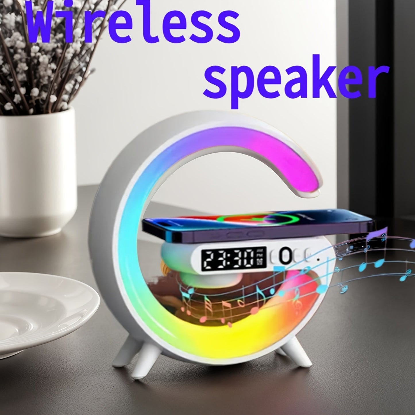 Smart Lamp 3-in-1: Wireless Speaker, Wireless Charger & Wake-Up Light with Music Rhythm – Perfect for Smartphones My Store