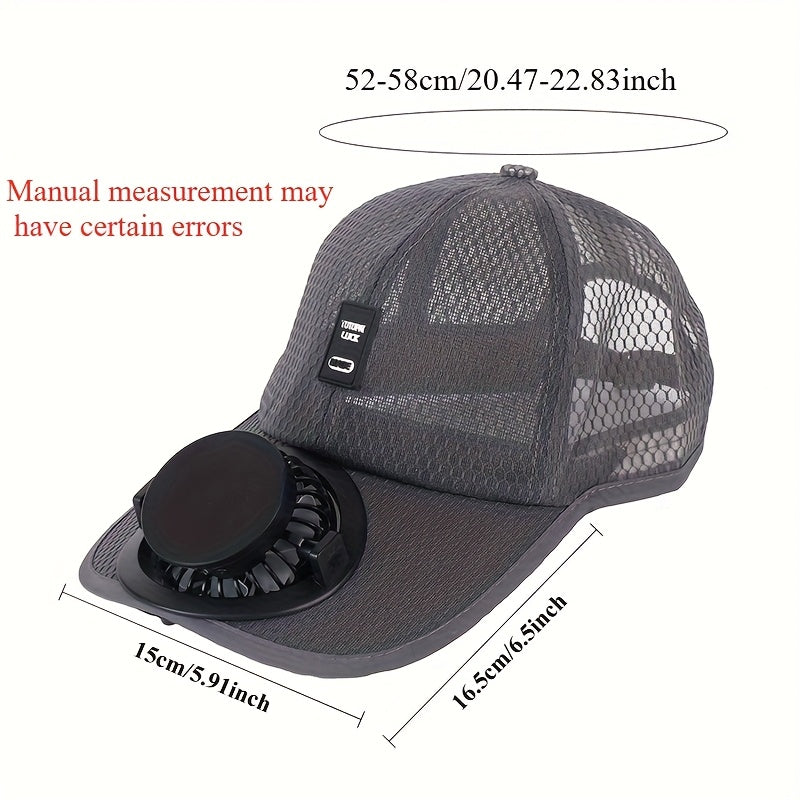 Summer Cooling Hat – USB Rechargeable Fan Cap for Outdoor Travel