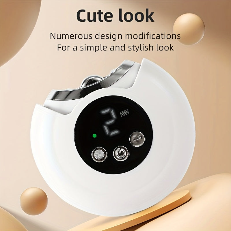 2-in-1 Electric Nail Clipper & Polisher with LED Light - USB Rechargeable 400mAh, Painless & Odorless Manicure Tool for Home or Salon, Ideal Gift for Her