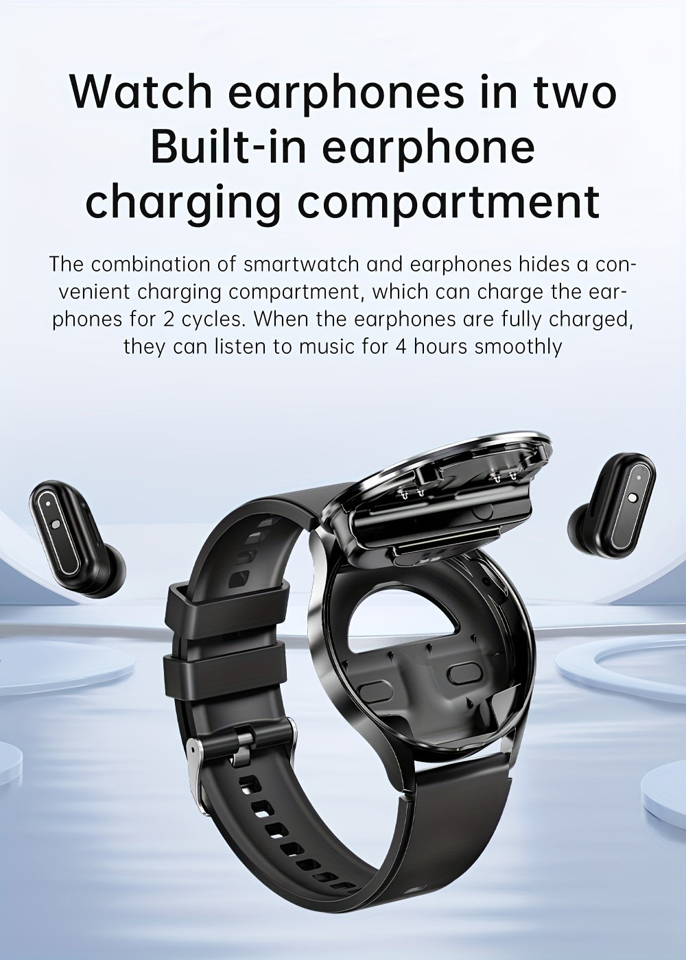 Men's Fashion Smart Watch & Earphones 2-in-1 | 1.39-inch HD Full Touch Screen | Wireless Calling, NFC, Multiple Sports Modes | Fitness Tracker with Built-in Headphones My Store