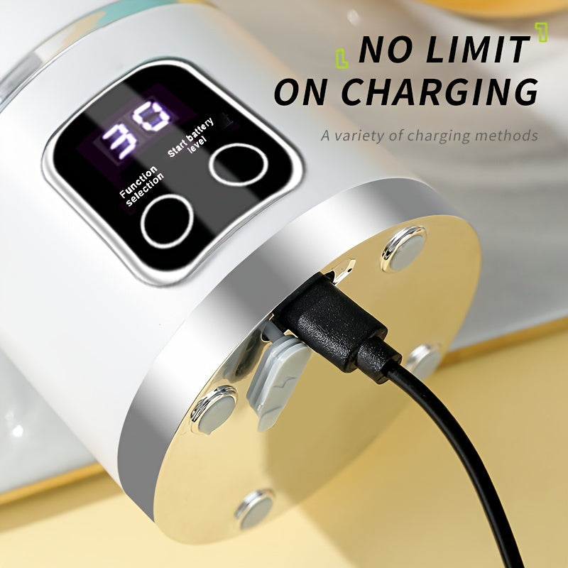 Portable High-Speed Ice Blender & Juicer – 50W USB Rechargeable, 3 Modes (Smoothie, Soup, Freeze), Auto Clean, 1500mAh Battery – Compact & Durable for Travel & Kitchen Use