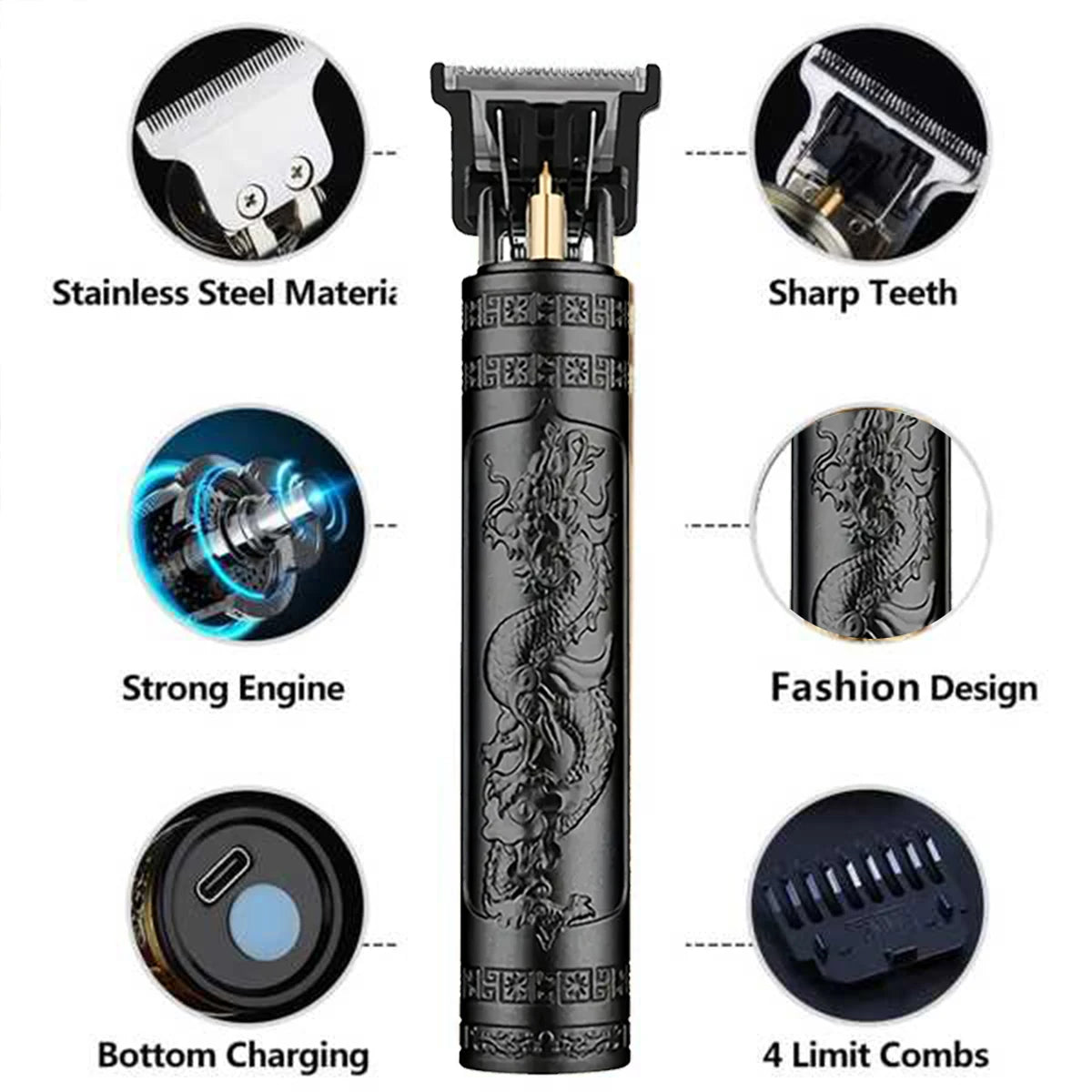 Professional Vintage Electric Hair Clipper – Rechargeable Barber Trimmer for Men’s Hair Cutting My Store