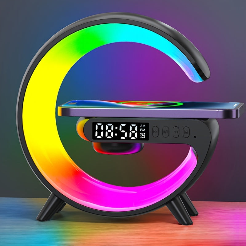VIKEFON G6 Fast Charge Wireless Speaker – RGB Light, Alarm Clock, USB Powered, Compatible with All Mobile Phones