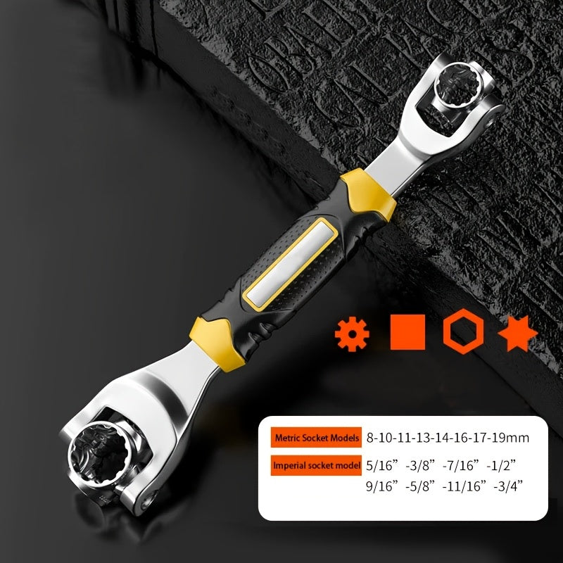 52-in-1 Socket Wrench Set – Anti-Slip Grip, Rotating Design, Stainless Steel Universal Tool for Home & Auto Repairs with Torx Head