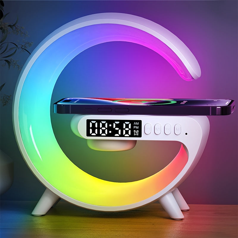 VIKEFON G6 Fast Charge Wireless Speaker – RGB Light, Alarm Clock, USB Powered, Compatible with All Mobile Phones