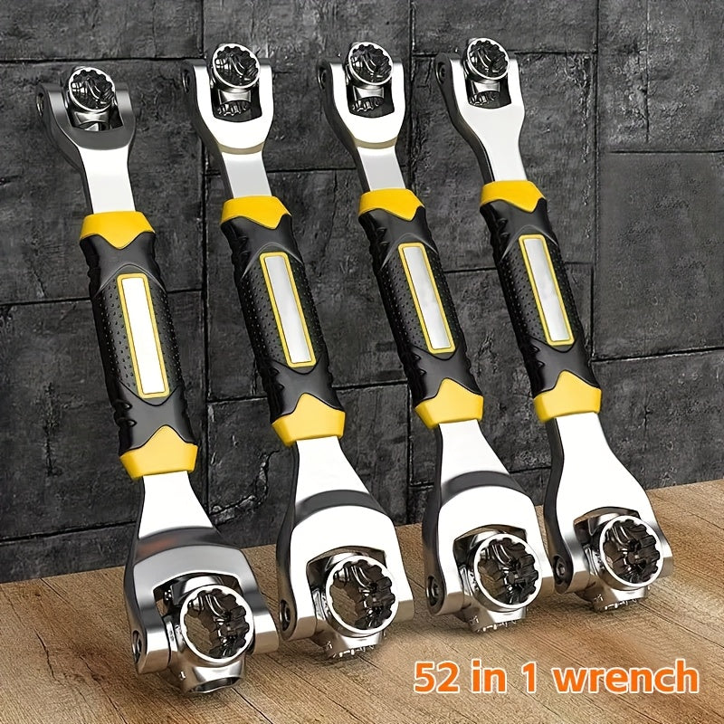 52-in-1 Socket Wrench Set – Anti-Slip Grip, Rotating Design, Stainless Steel Universal Tool for Home & Auto Repairs with Torx Head
