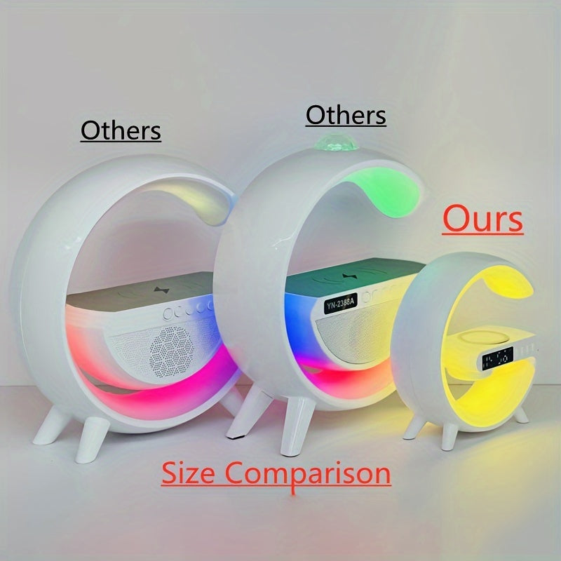 VIKEFON G6 Fast Charge Wireless Speaker – RGB Light, Alarm Clock, USB Powered, Compatible with All Mobile Phones