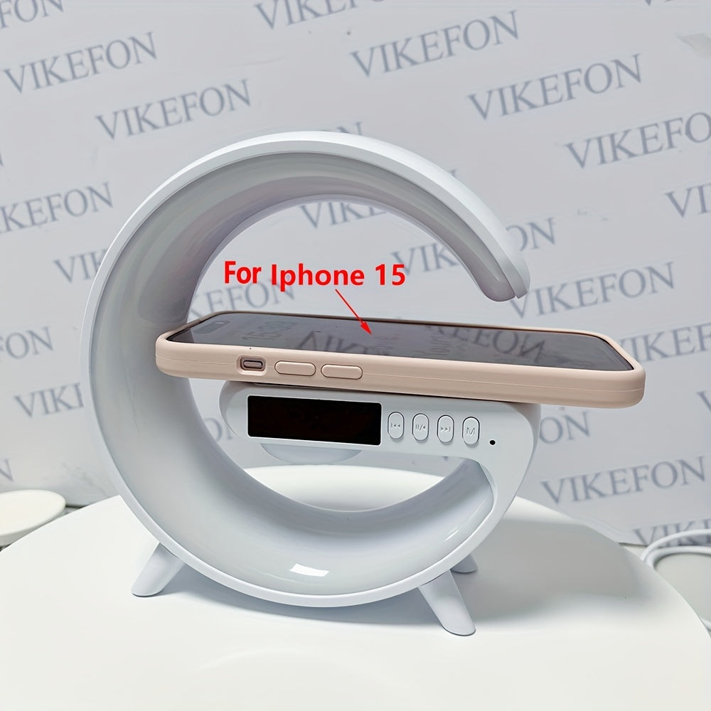 VIKEFON G6 Fast Charge Wireless Speaker – RGB Light, Alarm Clock, USB Powered, Compatible with All Mobile Phones