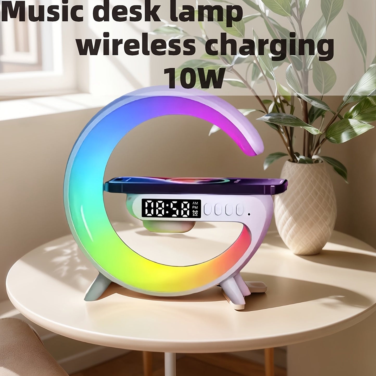 Smart Lamp 3-in-1: Wireless Speaker, Wireless Charger & Wake-Up Light with Music Rhythm – Perfect for Smartphones My Store