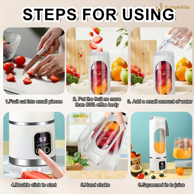 Portable High-Speed Ice Blender & Juicer – 50W USB Rechargeable, 3 Modes (Smoothie, Soup, Freeze), Auto Clean, 1500mAh Battery – Compact & Durable for Travel & Kitchen Use