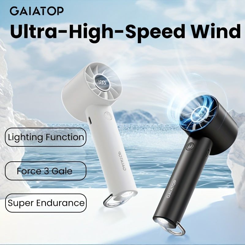 Gaiatop Compact Mini Fan – USB Rechargeable with LED Screen & Flashlight, 3 Speed Settings, Portable Personal Fan for Travel & Outdoor Use My Store