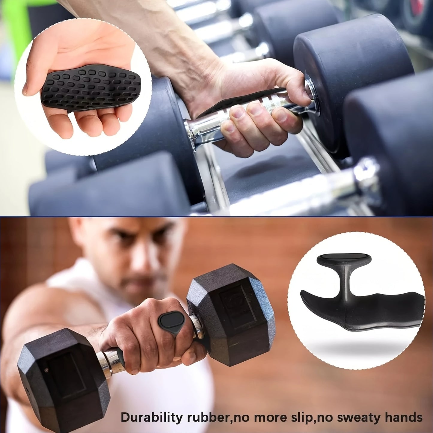 2pcs Non-Slip Fitness Grips – Ergonomic Hand Protectors for Weightlifting & CrossFit