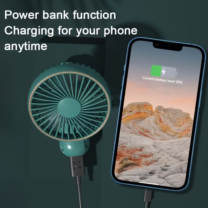 Portable Handheld Fan – Foldable, Ultra-Quiet & Rechargeable with 2000mAh Power Bank My Store