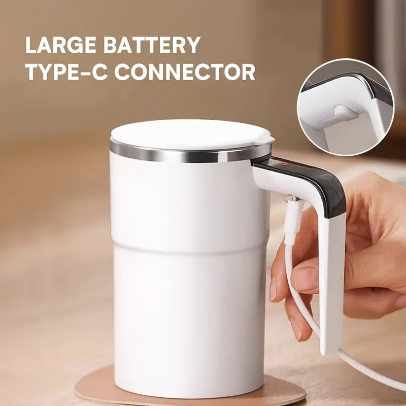 Self-Stirring Coffee Mug with Temperature Display – Automatic Travel Cup for Coffee, Chocolate, Milk, Mocha & Protein Powder
