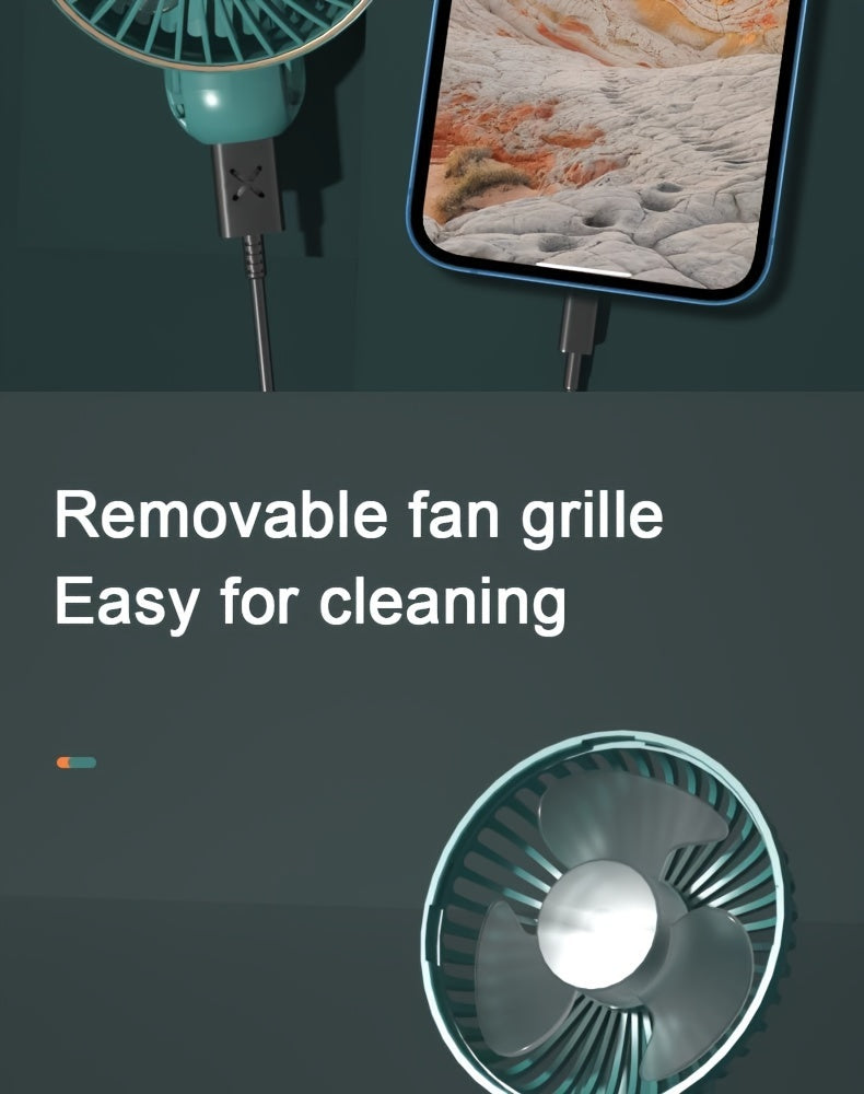 Portable Handheld Fan – Foldable, Ultra-Quiet & Rechargeable with 2000mAh Power Bank My Store