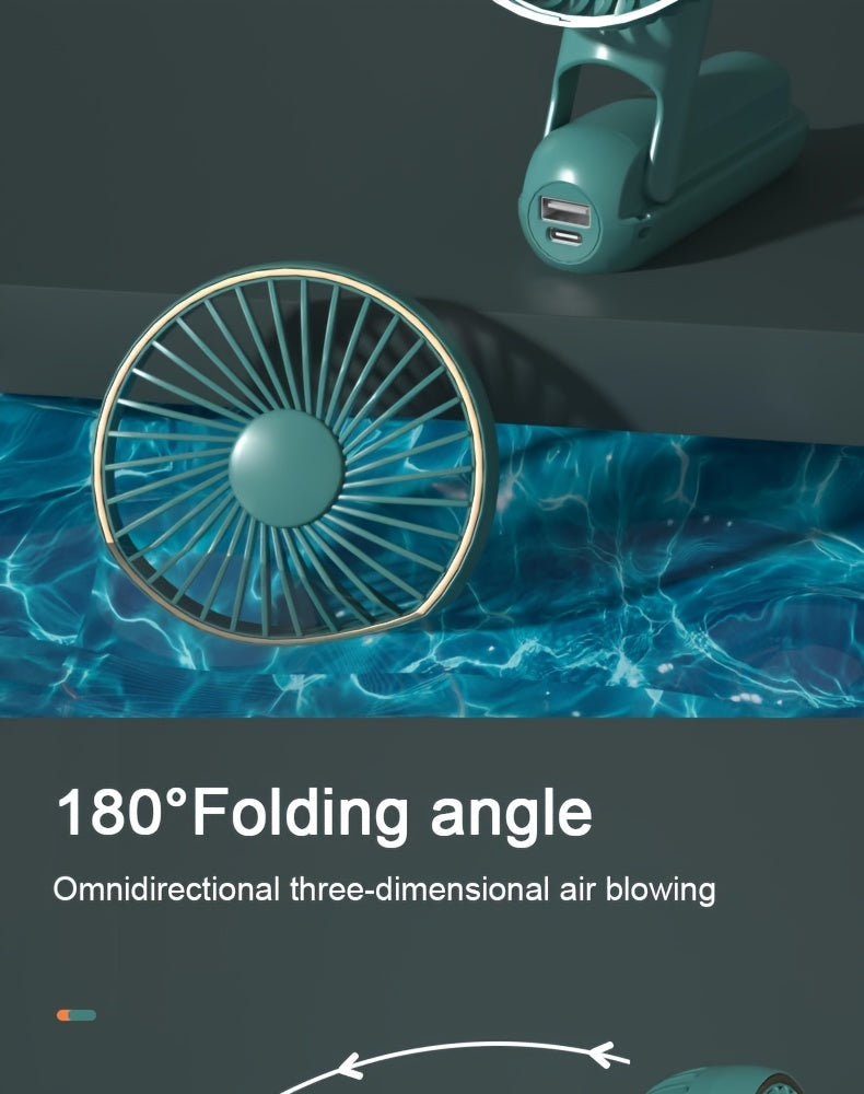 Portable Handheld Fan – Foldable, Ultra-Quiet & Rechargeable with 2000mAh Power Bank My Store