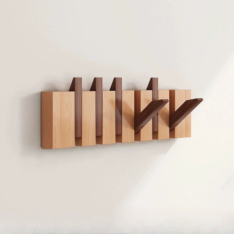 Boho Wooden Wall Hooks – 6pc Foldable Piano Key Hanger for Jewellery & Hats