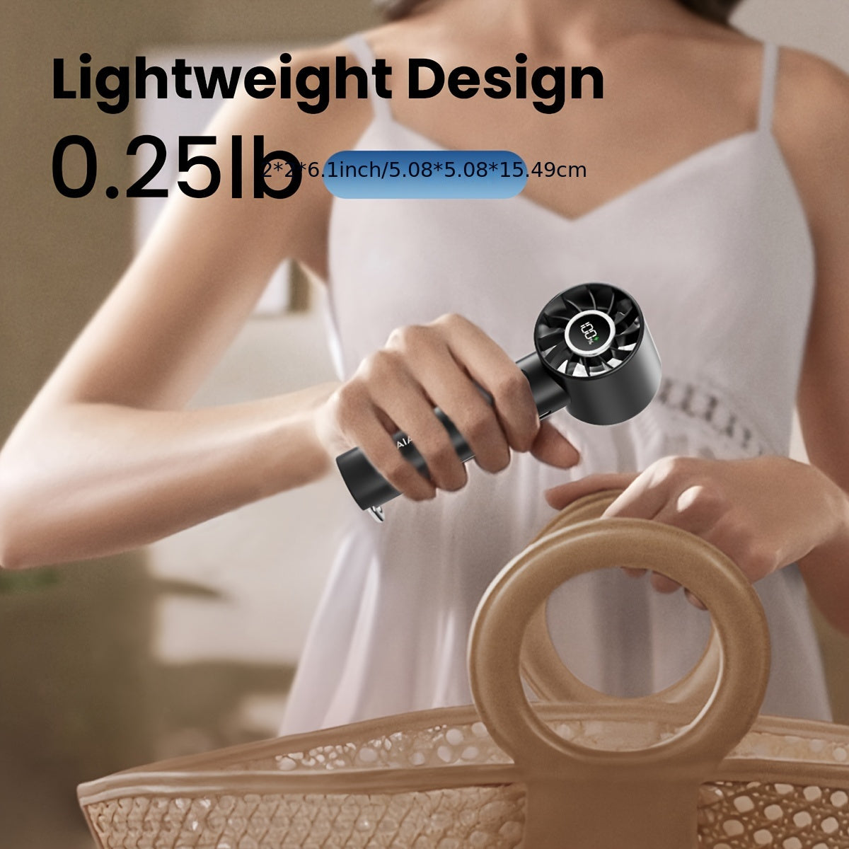 Gaiatop Compact Mini Fan – USB Rechargeable with LED Screen & Flashlight, 3 Speed Settings, Portable Personal Fan for Travel & Outdoor Use My Store