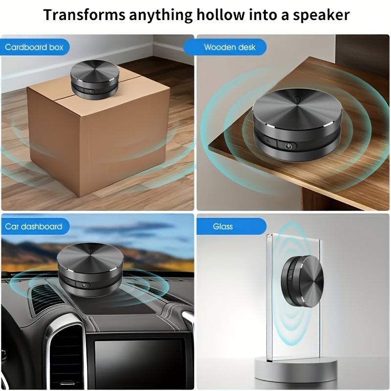 Mini Bone Conduction Speaker – 360° Surround Sound w/ 4 Suction Cups
