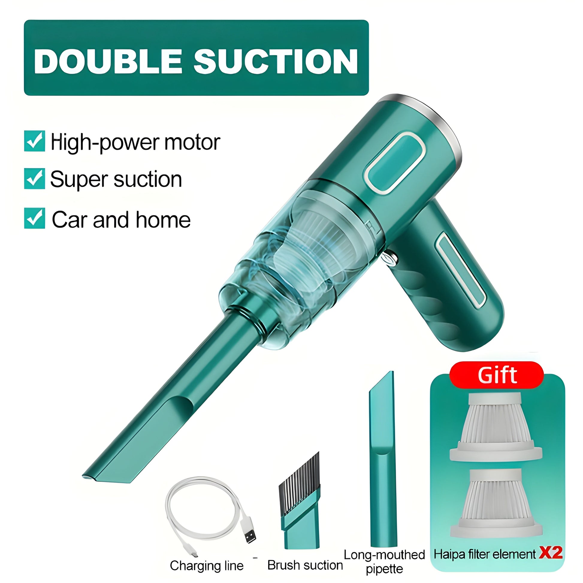Portable USB Rechargeable Handheld Vacuum Cleaner for Car and Home - Super Power, Wireless Dust Cleaner for Automobile and Household My Store
