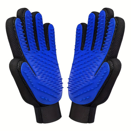 2-Pack Pet Grooming Gloves for Dogs & Cats, Hair Removal Mitts with Massaging and Deshedding Abilities, Non-Toxic Rubber Bristle Material