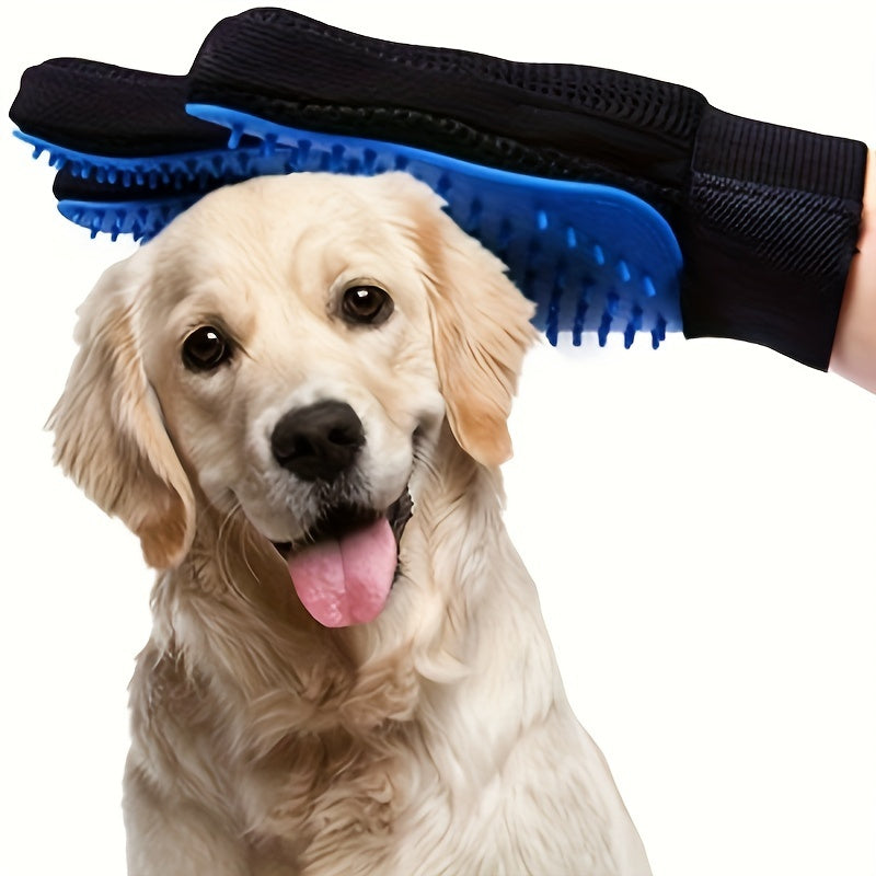 2-Pack Pet Grooming Gloves for Dogs & Cats, Hair Removal Mitts with Massaging and Deshedding Abilities, Non-Toxic Rubber Bristle Material
