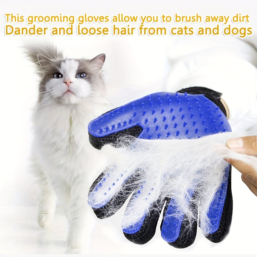 2-Pack Pet Grooming Gloves for Dogs & Cats, Hair Removal Mitts with Massaging and Deshedding Abilities, Non-Toxic Rubber Bristle Material