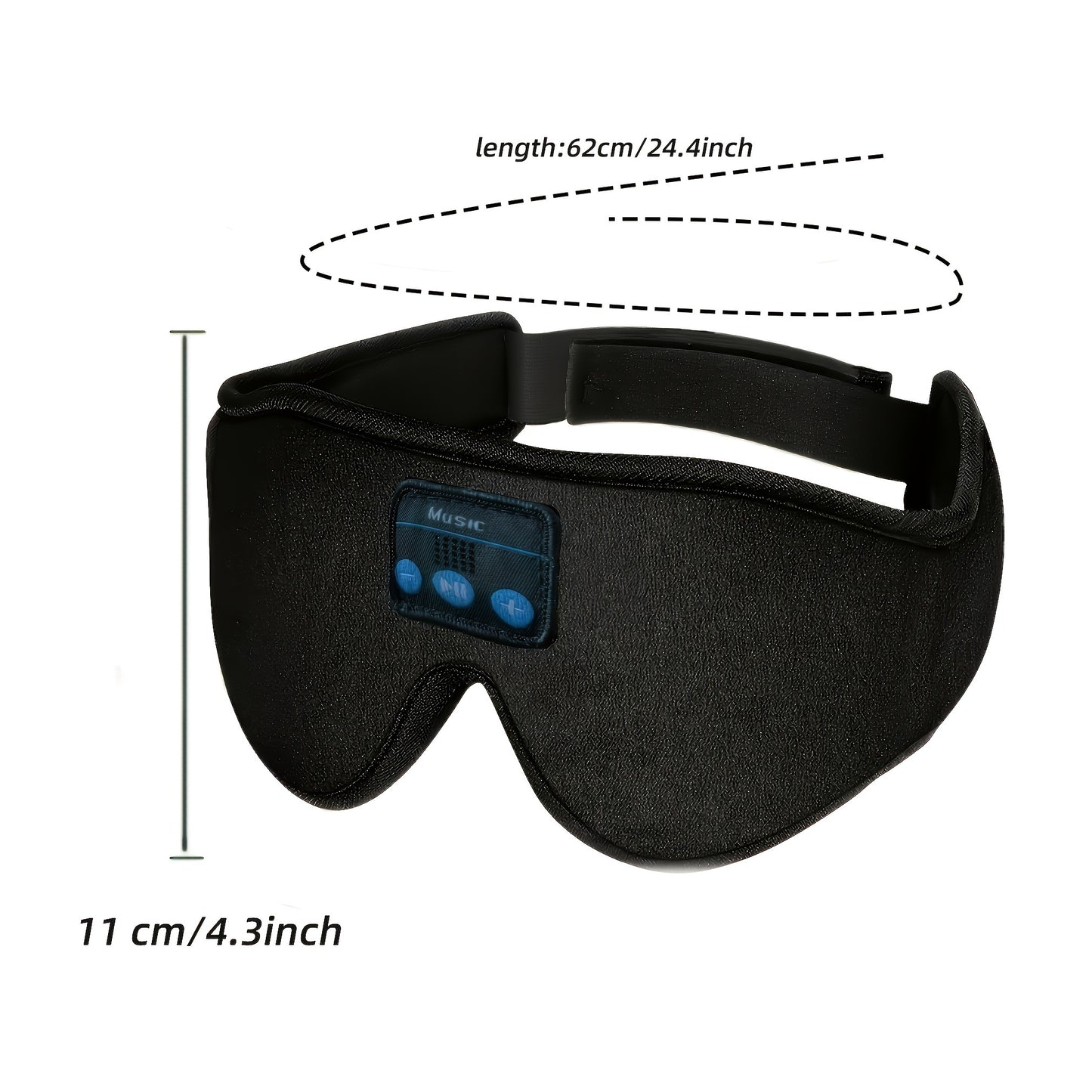 3D Wireless Sleep Mask with 5.2 Bluetooth Earphones – Type-C Charging Wireless Music Eye Mask for Men & Women