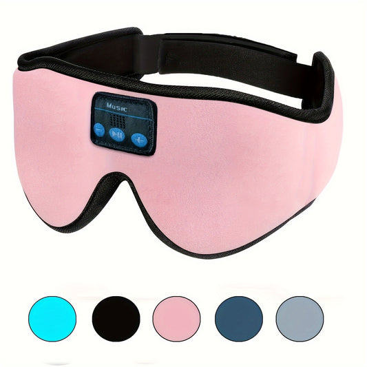 3D Wireless Sleep Mask with 5.2 Bluetooth Earphones – Type-C Charging Wireless Music Eye Mask for Men & Women