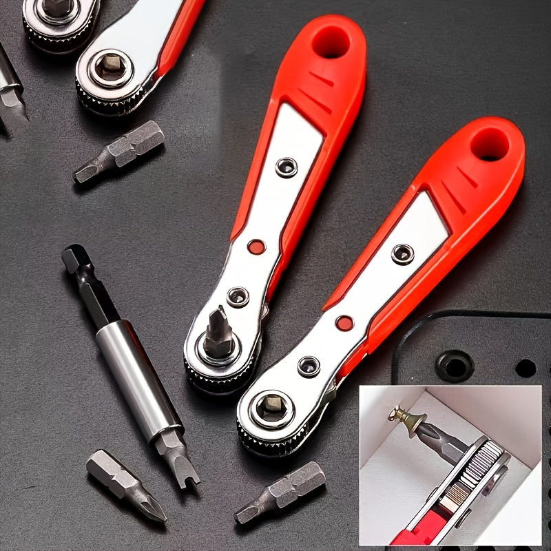 [Flexible Handle] Red Screwdriver | Flexible Handle | Non-Electric | Ideal for Tight Spaces, Industrial & Scientific Use