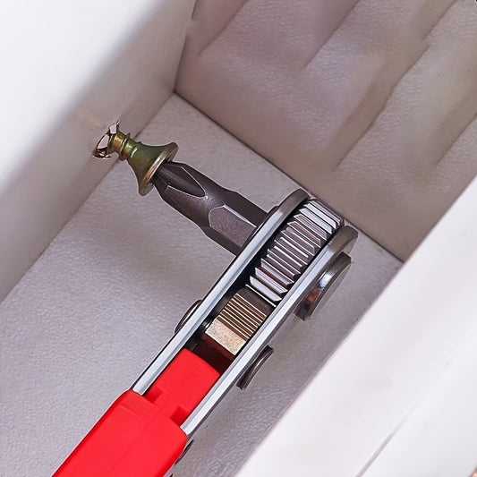 [Flexible Handle] Red Screwdriver | Flexible Handle | Non-Electric | Ideal for Tight Spaces, Industrial & Scientific Use