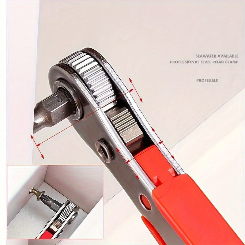 [Flexible Handle] Red Screwdriver | Flexible Handle | Non-Electric | Ideal for Tight Spaces, Industrial & Scientific Use