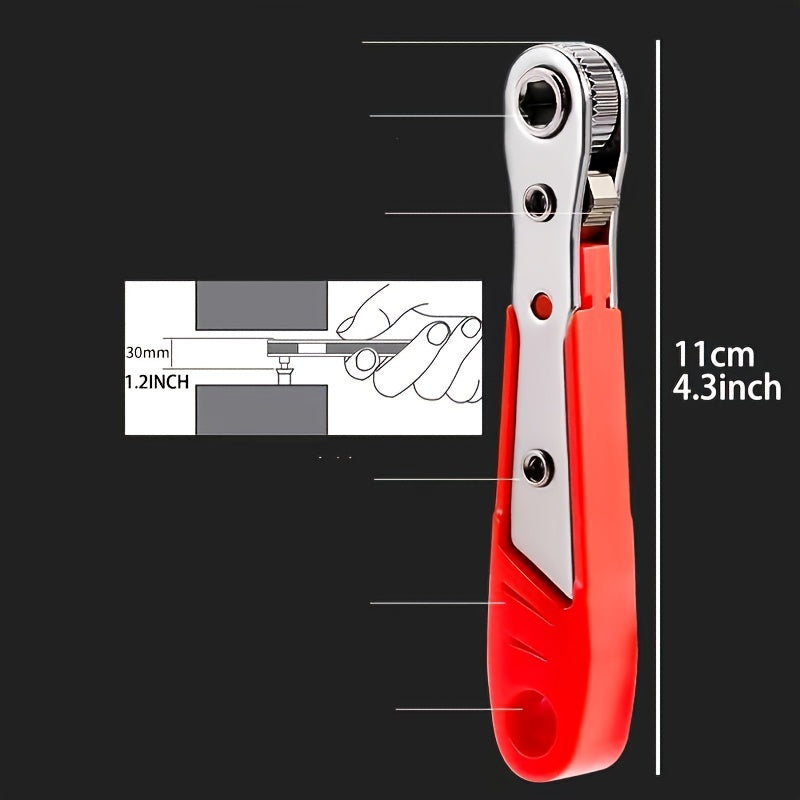 [Flexible Handle] Red Screwdriver | Flexible Handle | Non-Electric | Ideal for Tight Spaces, Industrial & Scientific Use