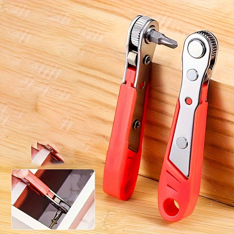 [Flexible Handle] Red Screwdriver | Flexible Handle | Non-Electric | Ideal for Tight Spaces, Industrial & Scientific Use