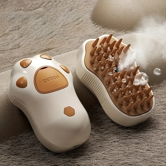 3-in-1 Pet Brush: Electric Steam, Comb & Massage Tool for Cats and Dogs – USB Rechargeable, 36V or Lower Voltage, Silicone Brush Head