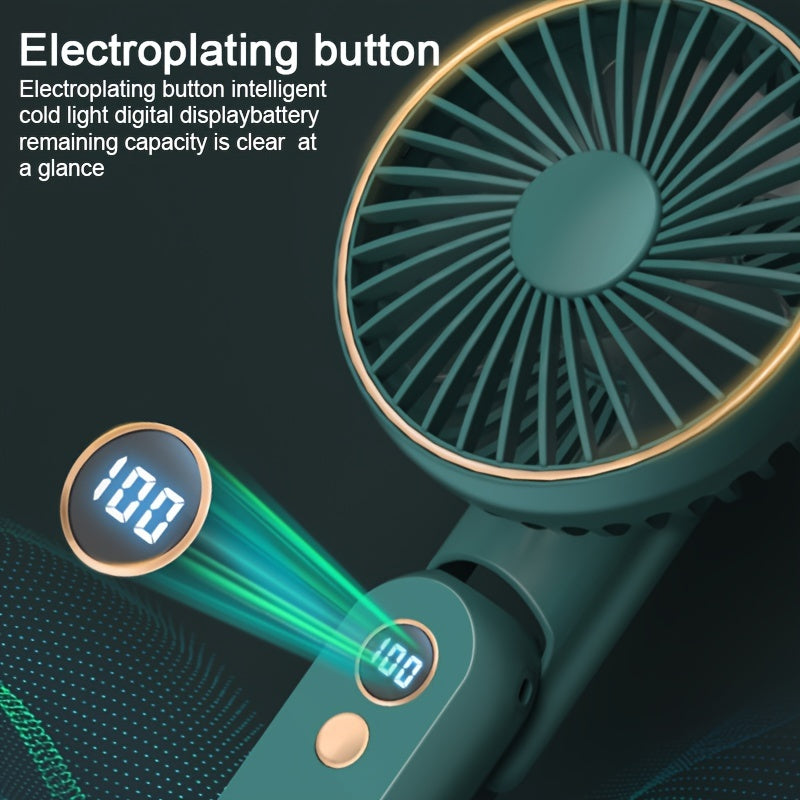 Portable Handheld Fan – Foldable, Ultra-Quiet & Rechargeable with 2000mAh Power Bank My Store