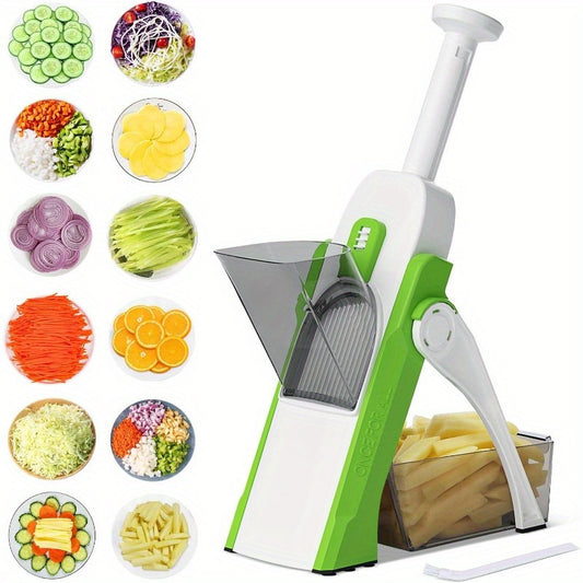 bedee 4-in-1 Manual Vegetable Slicer & Fruit Cutter – Stainless Steel Blades, No Electricity Needed
