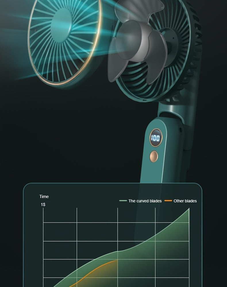 Portable Handheld Fan – Foldable, Ultra-Quiet & Rechargeable with 2000mAh Power Bank My Store