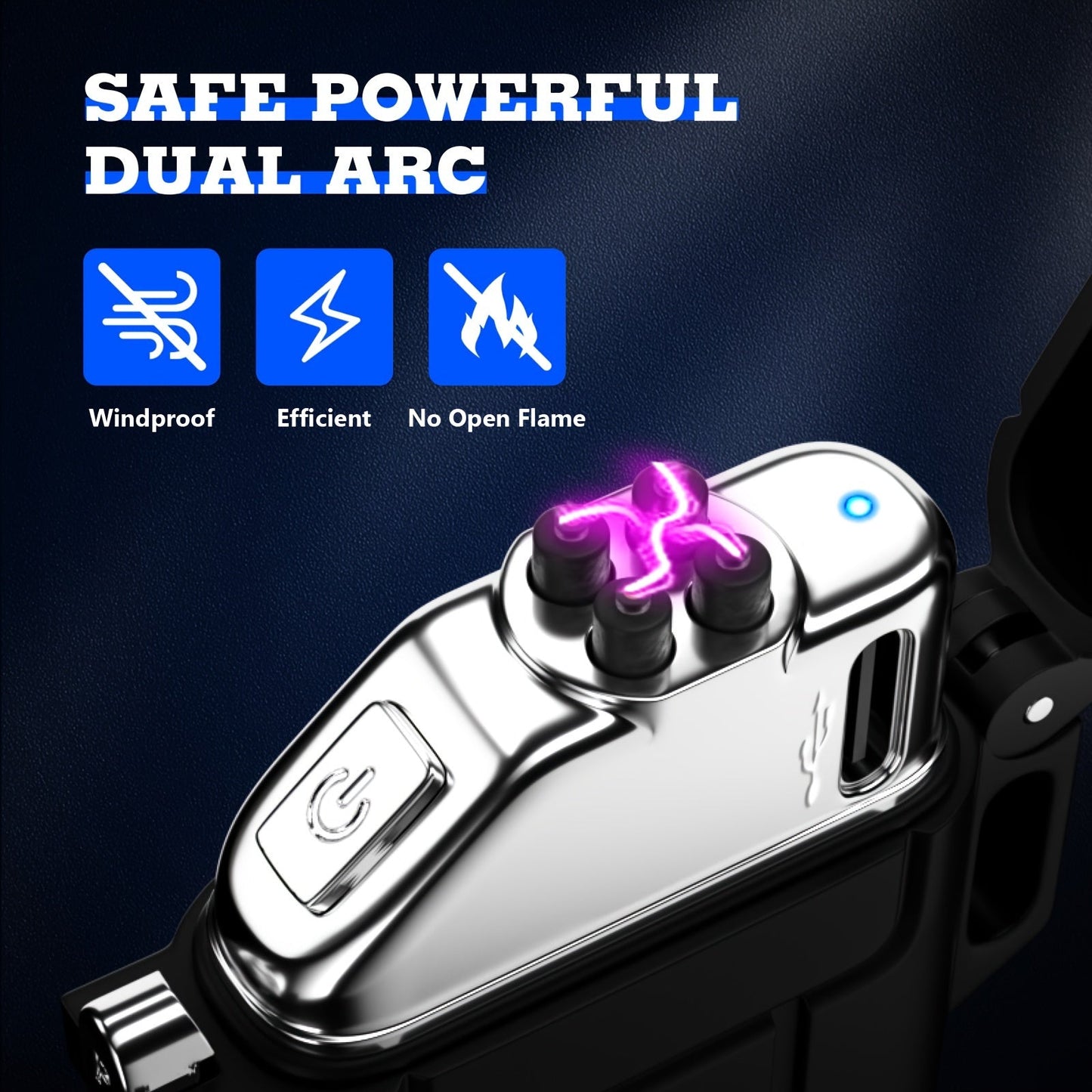 USB-C Rechargeable Plasma Arc Lighter – Windproof & Flameless Electric Lighter for Camping & Outdoor Use. My Store