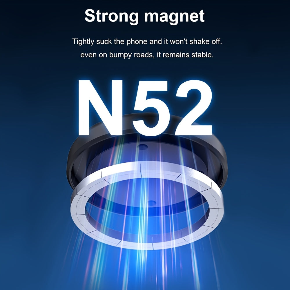 Upgraded Magnetic Car Phone Holder – 360° Adjustable, Strong Suction Cup, Retractable & Portable for Car & Gym