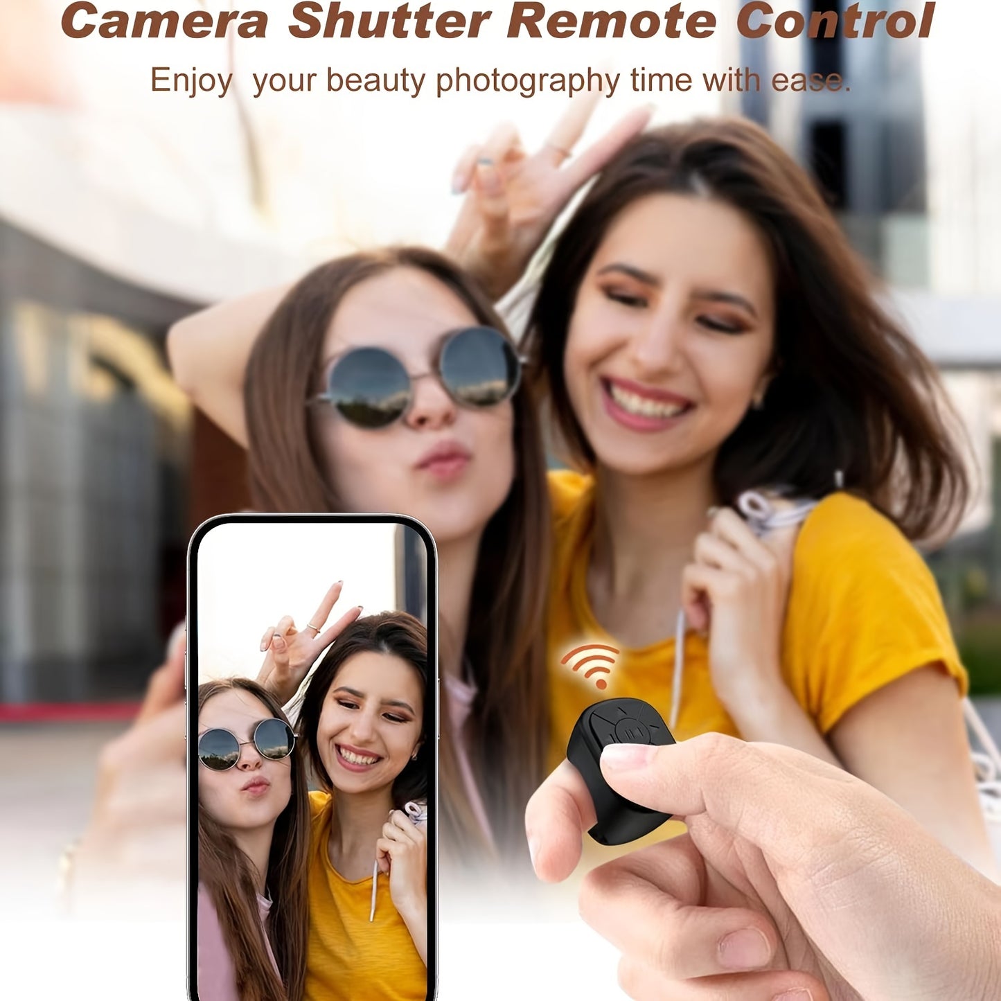Multi-Functional Ring Controller – Wireless Page Turner, Portable Photo Shutter & App-Controlled Remote for Mobile Phones & Tablets (Android/iPhone)